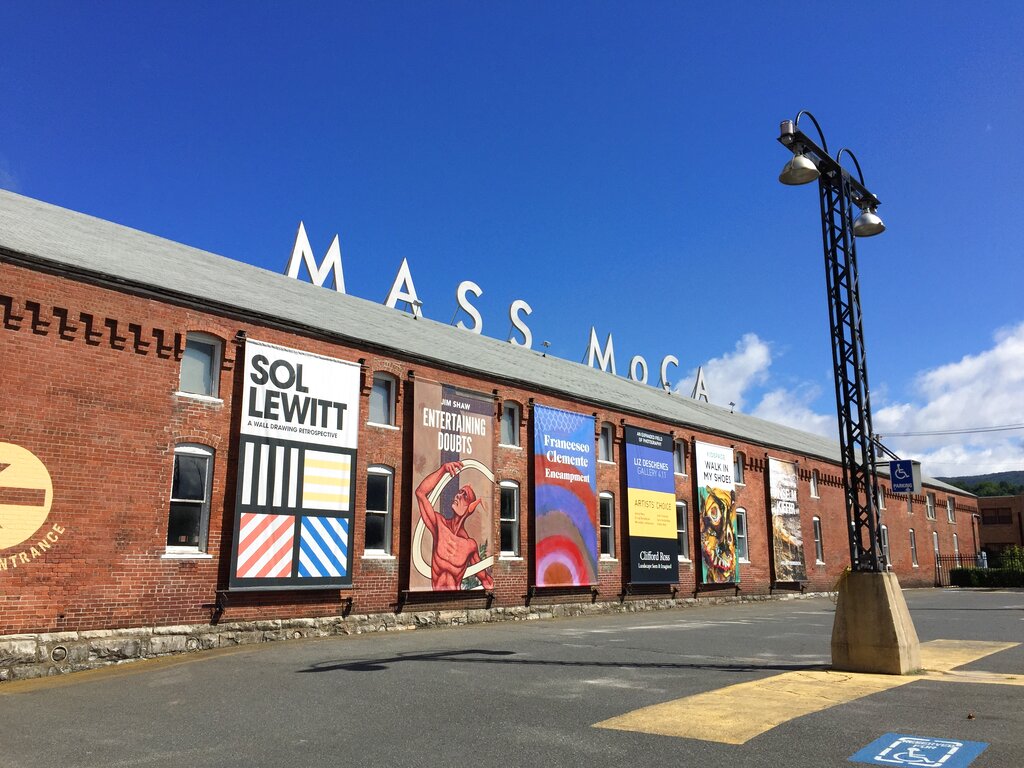 This Sept. 11, 2015 photo shows the exterior of MASS MoCA, a contemporary art museum in North Adams, Mass. The museum is one of several first-class art venues in the region, which also offers the Berkshire Mountains, charming Main Streets, roadside farmstands and fall foliage. (AP Photo/Beth J. Harpaz)